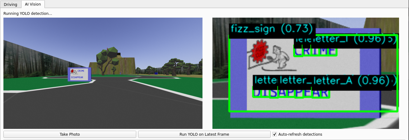 GUI showing sign detection and YOLO OCR