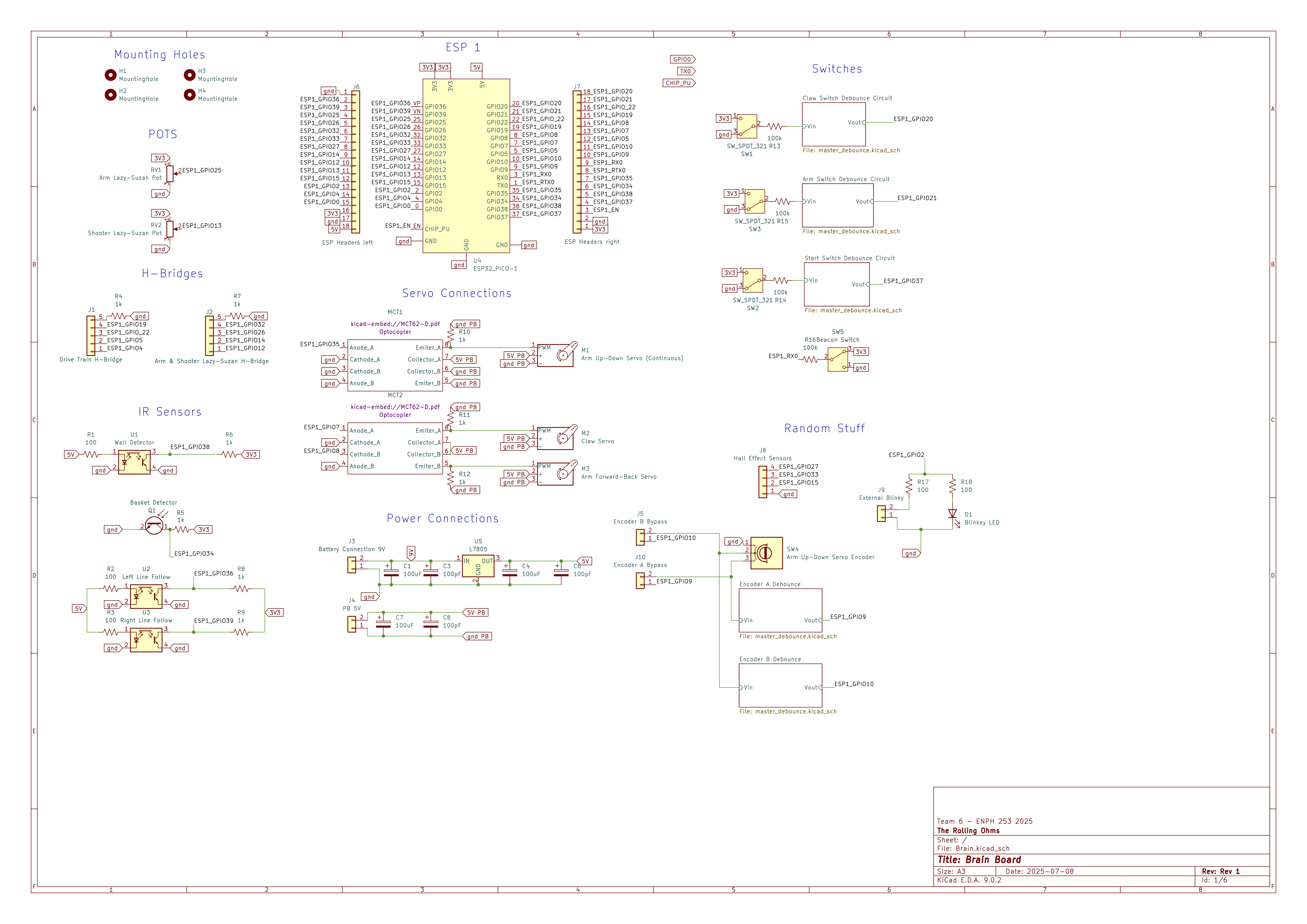 Brain control PCB schematic excerpt