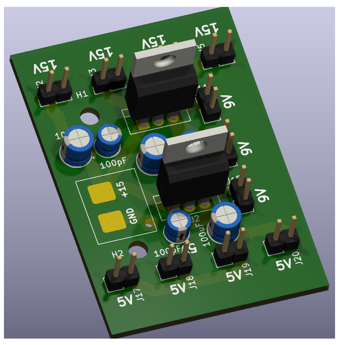 Power distribution PCB render